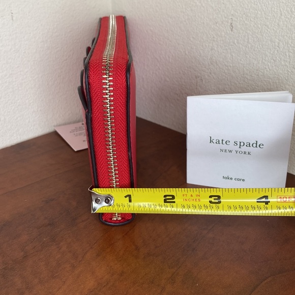 Authentic NWT Kate Spade Large Continental Wallet, Magnolia Street Hotchili, Red - Picture 5 of 12